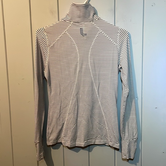 Lole Essential Cardigan Full Zip White Grey Striped Size Small - Picture 2 of 5